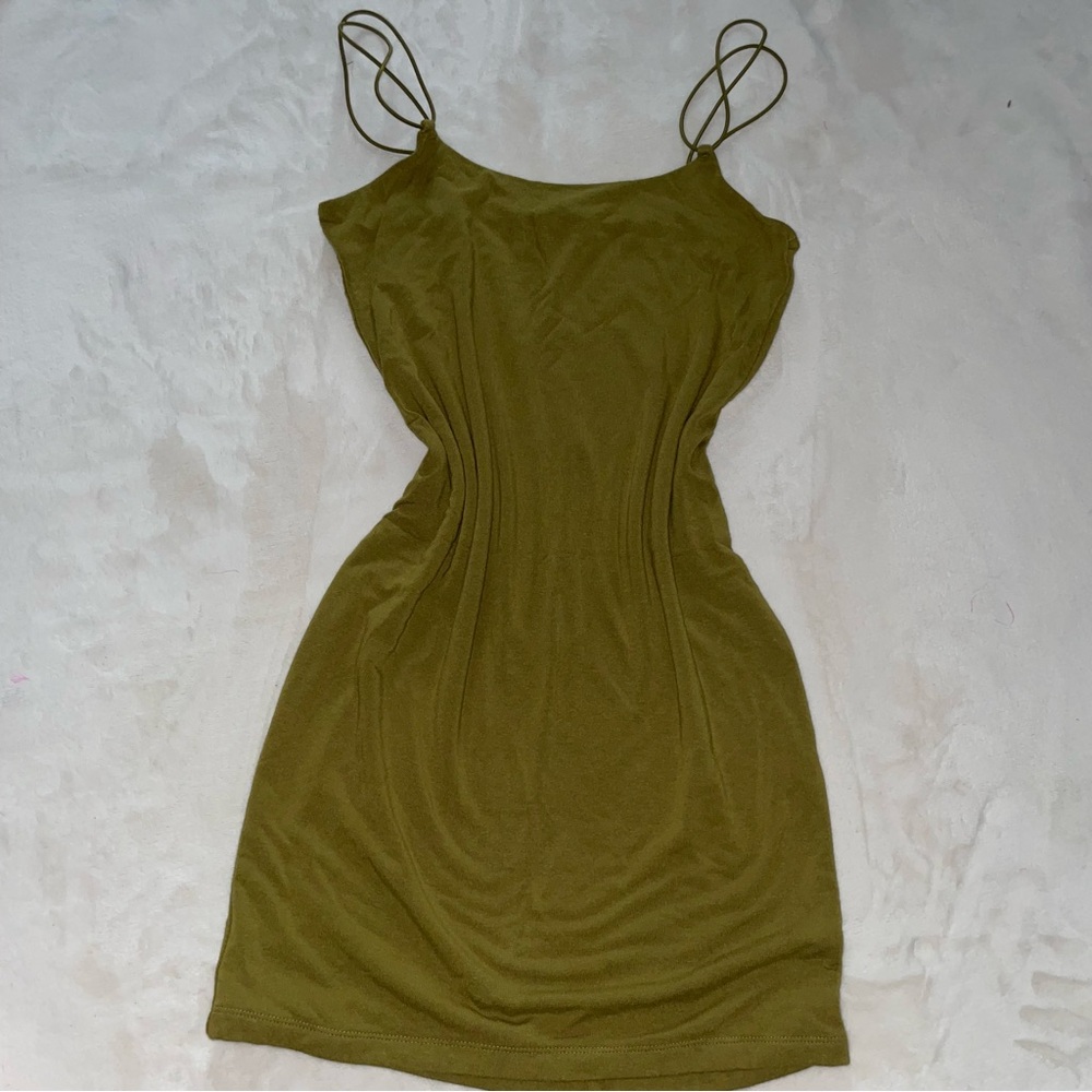 Olive green mini dress
